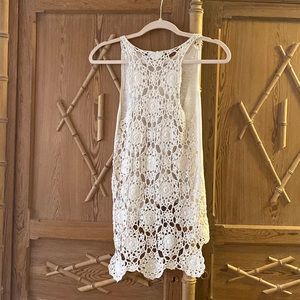 Eternal sunshine creations like free people linen cotton crochet tank size small